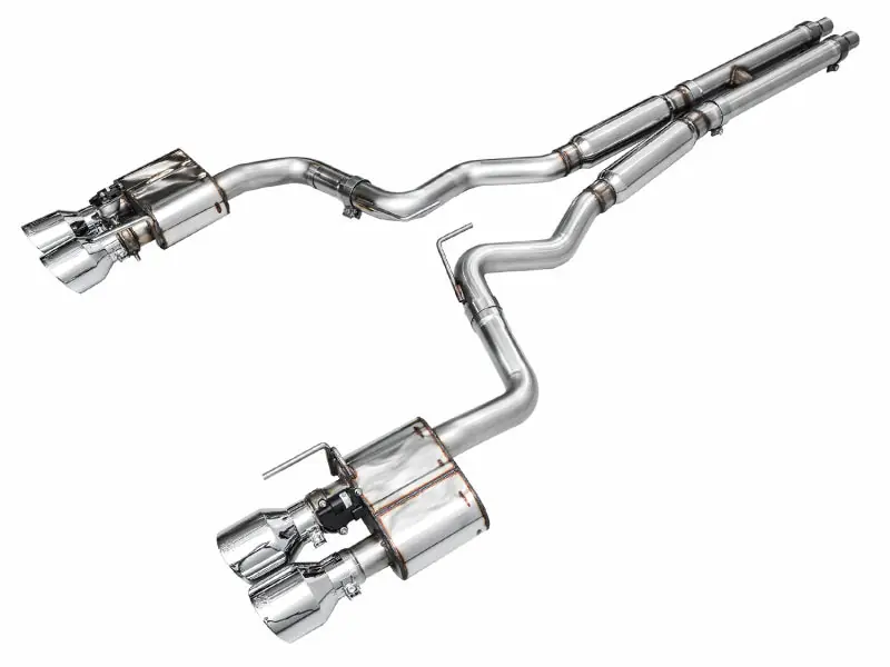 AWE 2024 Ford Mustang Dark Horse S650 RWD SwitchPath Catback Exhaust w/ Quad Chrome Silver Tips (AWE3025-42375)