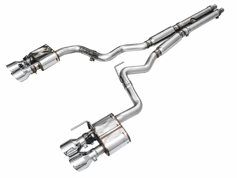 AWE 2024 Ford Mustang GT Fastback S650 RWD SwitchPath Catback Exhaust w/ Quad Chrome Silver Tips (AWE3025-42650)