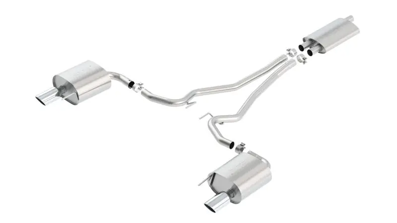 Borla 15-16 Ford Mustang EcoBoost 2.3L AT/MT EC-Type Cat Back SS Single Round Rolled Tips Exhaust (BOR1014039)
