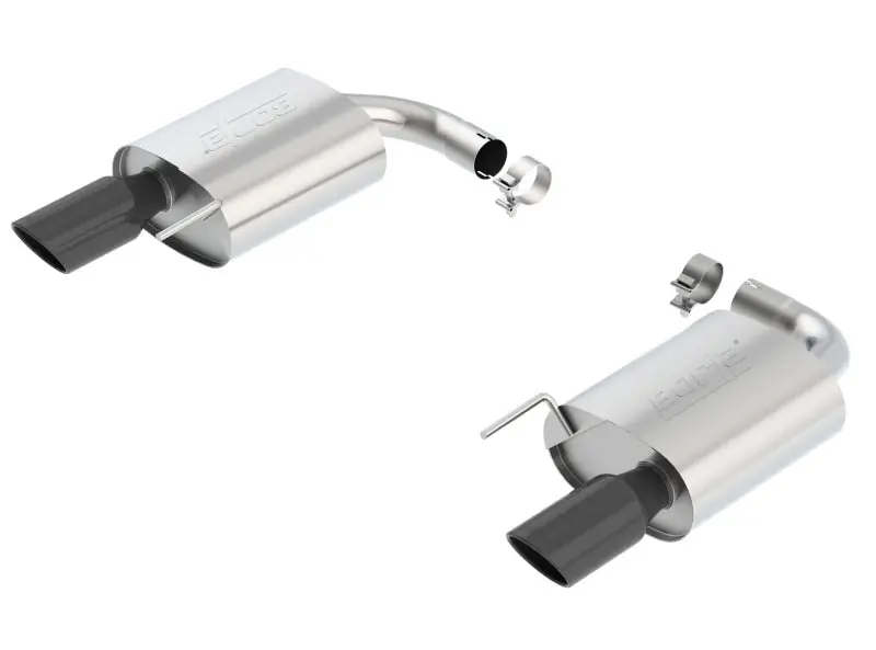 Borla S-Type Rear Section 15-17 Ford Mustang GT 5.0L V8 MT/AT 2.5in pipe 4in tip (Black Chrome) (BOR11887BC)
