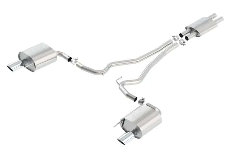 Borla ATAK Cat Back 15 Ford Mustang 3.7L V6 MT/AT 2.25in Pipe 4in Single Round Rolled Tips (BOR140588)