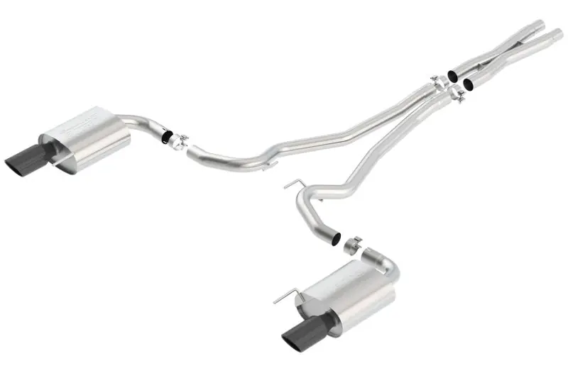 Borla S-Type Cat-Back 15-17 Ford Mustang GT 5.0L V8 MT/AT 2.5in pipe 4in tip (Black Chrome) (BOR140590BC)