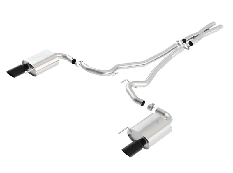 Borla Atak S Cat-Back 15-17 Ford Mustang GT 5.0L V8 MT/AT 2.5in pipe 4in tip (Black Chrome) (BOR140591BC)
