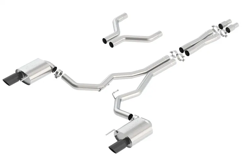 Borla Atak Cat-Back 15-17 Ford Mustang GT 5.0L V8 MT/AT 3in pipe 4in Black Chrome Tips (BOR140630BC)