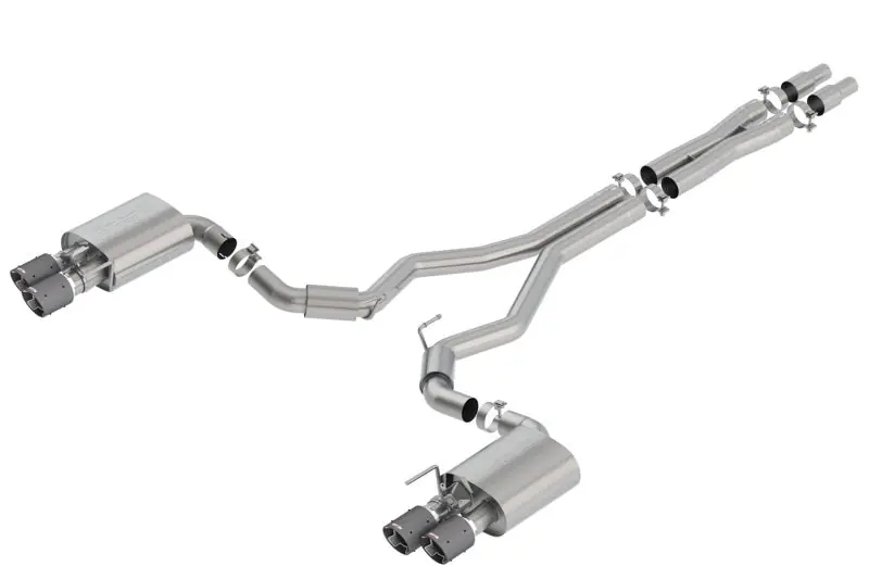 Borla 2018 Ford Mustang GT 5.0L AT/MT 3in S-Type Catback Exhaust Carbon Fiber Tips w/ Valves (BOR140742CF)