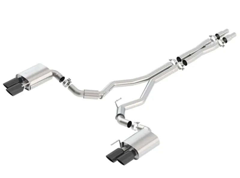 Borla 2018 Ford Mustang GT (A/T / M/T) 3in S-Type Catback Exhaust w/o Valves w/ Black Chrome Tips (BOR140745BC)