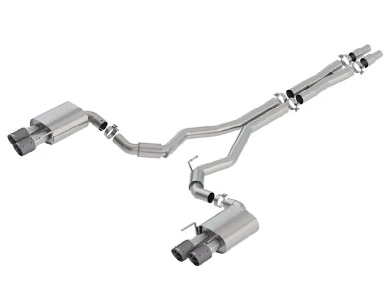 Borla 2018 Ford Mustang GT 5.0L AT/MT (w/o Valves) S-Type 3in Cat-Back Exhaust w/Carbon Fiber Tips (BOR140745CF)