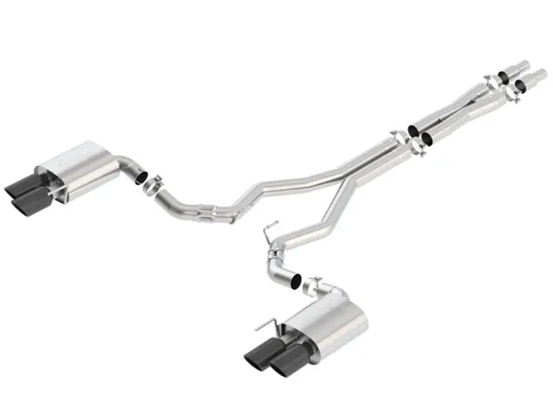 Borla 2018 Ford Mustang GT (A/T / M/T) 3in ATAK Catback Exhaust w/o Valves w/ Black Chrome Tips (BOR140746BC)