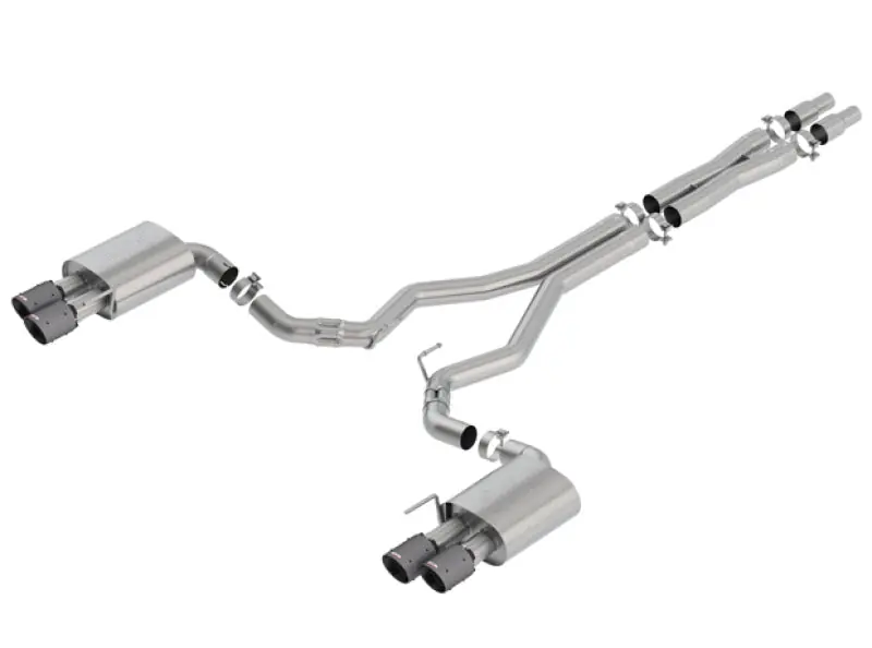 Borla 18-19 Ford Mustang GT 5.0L Coupe w/o Valves ATAK 3in Cat-Back Exhaust-Blk Carbon Fiber Tips (BOR140746CFBA)