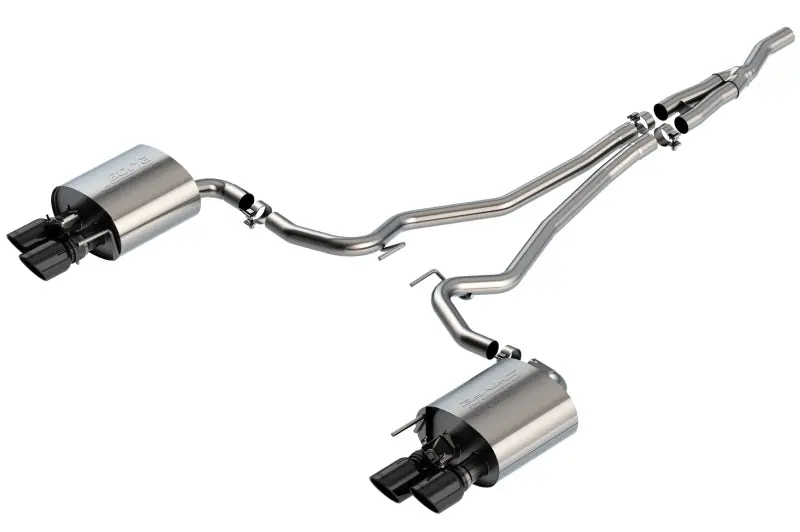 Borla 19-20 Ford Mustang Ecoboost 2.3L 2.25in S-type Exhaust w/ Valves - Black Chrome Tips (BOR140827BC)