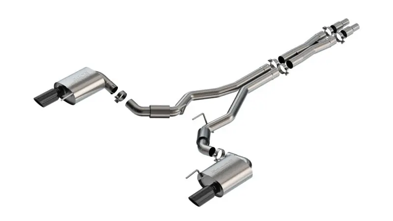 Borla 2024 Ford Mustang GT 5.0L V8 w/o Active Exhaust S-Type Cat-Back Exhaust System - Black Chrome (BOR140960BC)