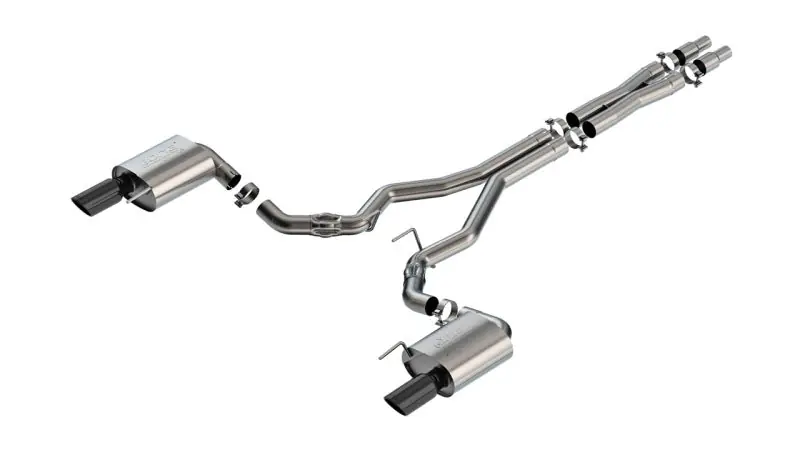 Borla 2024 Ford Mustang GT 5.0L V8 w/o Active Exhaust ATAK Cat-Back Exhaust System - Black Chrome (BOR140961BC)