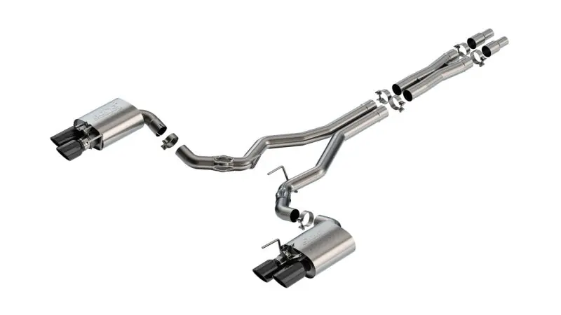 Borla 2024 Ford Mustang GT 5.0L V8 w/ Active Exhaust ATAK Cat-Back Exhaust System - Black Chrome (BOR140963BC)