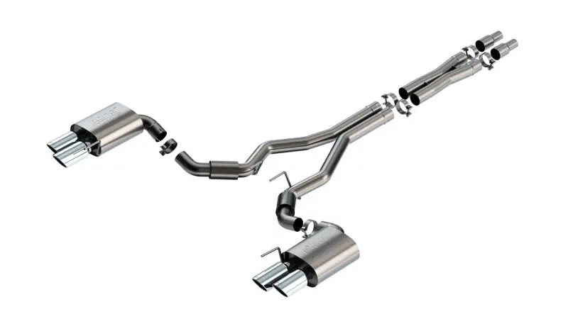 Borla 2024 Ford Mustang GT 5.0L V8 3 in ATAK Catback Non-Active Exhaust- Chrome Quad Tip (BOR140970)