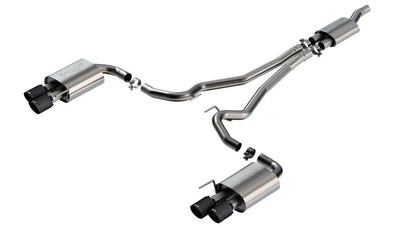 Borla 2024 Ford Mustang 2.3L Ecoboost S-Type Catback Exhaust CF BA w/ Quad Tips - Non-Active (BOR140981CFBA)