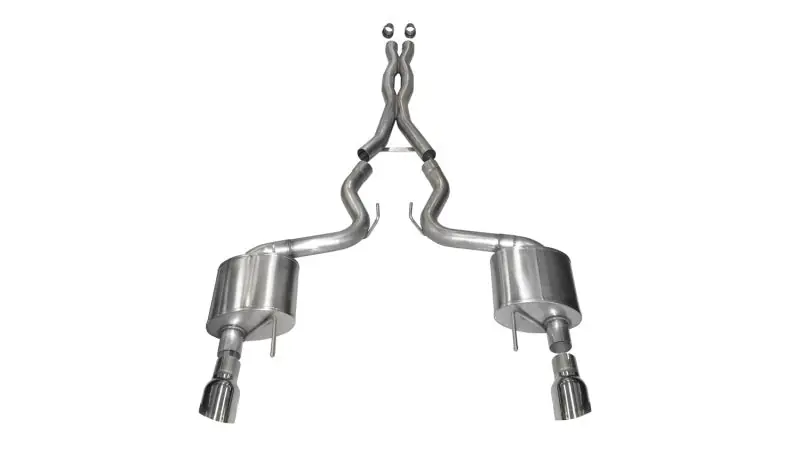 Corsa 2015-2017 Ford Mustang GT 5.0 3in Cat Back Exhaust Polish Dual 4.5in Tip (Xtreme) (COR14328)
