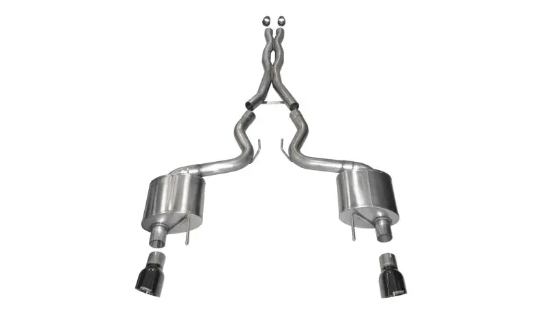 Corsa 2015-2017 Ford Mustang GT Fastback 5.0 3in Xtreme Cat Back Exhaust w/ Dual Black 4.5in Tips (COR14328BLK)