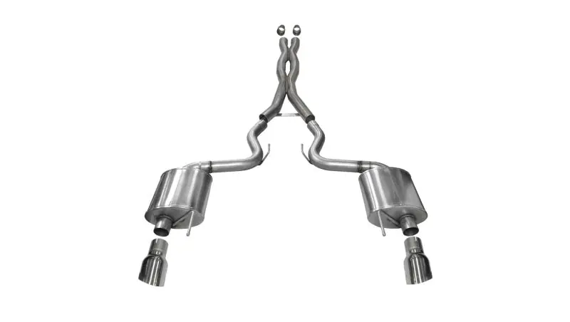 Corsa 2015-2017 Ford Mustang GT 5.0 3in Cat Back Exhaust Polish Dual Tips (Sport) (COR14332)