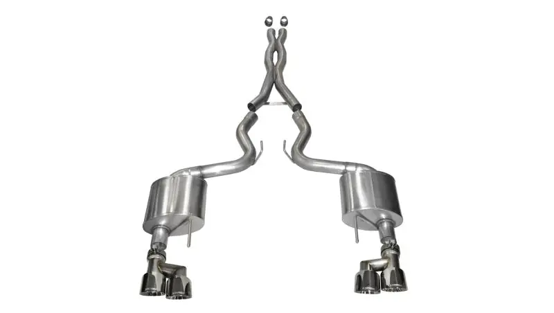 Corsa 2015-2017 Ford Mustang GT 5.0 3in Cat Back Exhaust Polish Quad Tips (Xtreme) (COR14335)
