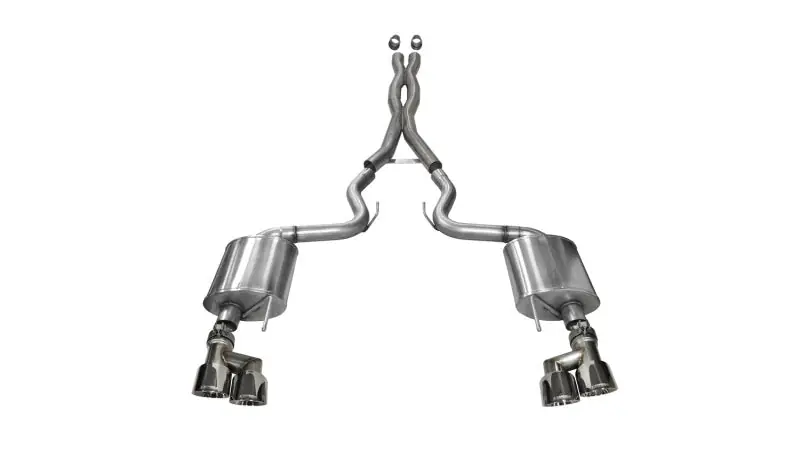 Corsa 2015-2017 Ford Mustang GT 5.0 3in Cat Back Exhaust Polish Quad Tips (Sport) (COR14337)