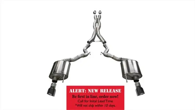 Corsa 2015-2017 Ford Mustang GT Convertible 5.0L V8 Black Xtreme Dual Rear Exit Exhaust (COR14342BLK)