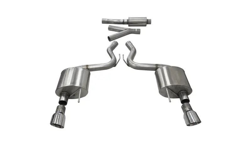 Corsa 2015-2017 Ford Mustang EcoBoost 2.3T Sport 3in Cat-Back Dual Rear Exit Polished Tips (COR14343)