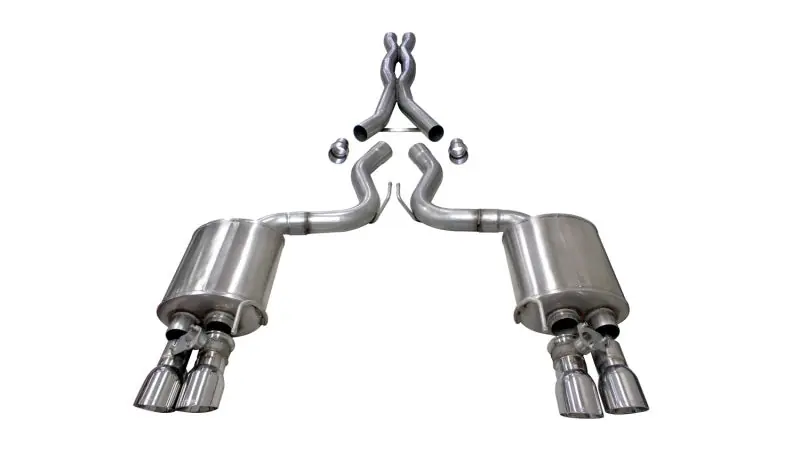 Corsa 2018-2023 Ford Mustang GT Fastback 5.0L 3in Cat-Back System Dual Rear Exit w/ 4in PolishedTips (COR21001)