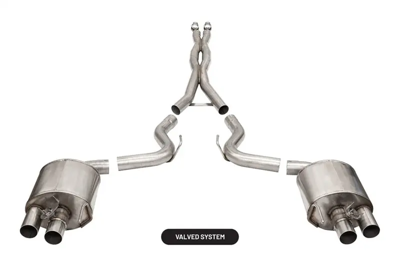 Corsa 2015-2020 Ford Mustang GT350/R 5.2L V8 Dual Rear Cat-Back- Stainless Dual Rear Exit (COR21096)