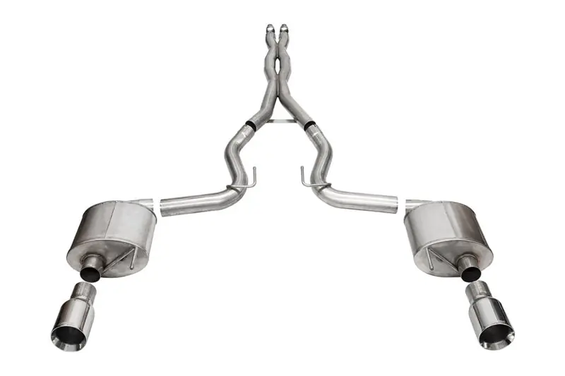 Corsa 2024 Ford MustangGT Sport Cat-Back Exhaust Sys. 3.0in Dual Rear Exit w/4.5in StraightCut Tips (COR21255)