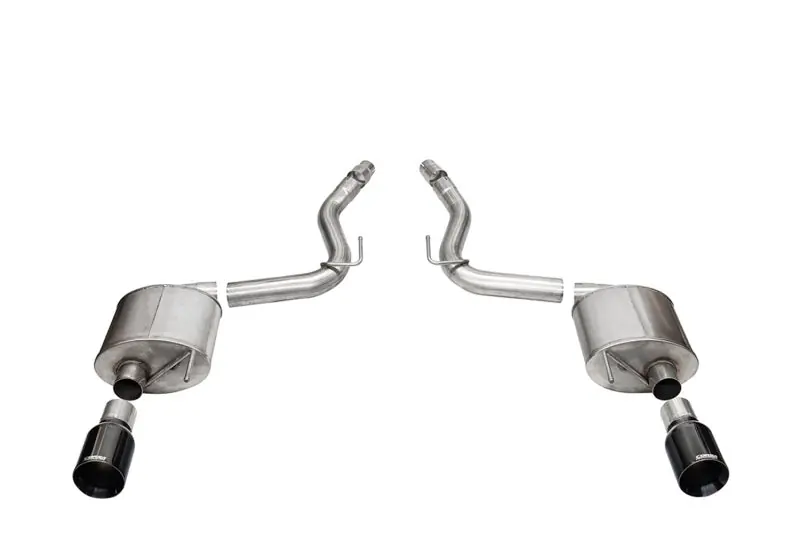 Corsa 2024 rd MustangGT Touring Axle-Back Ex.Sys 3.0in Dual Rear Exit w/4.5in Blk PVD StraightCutTip (COR21257BLK)