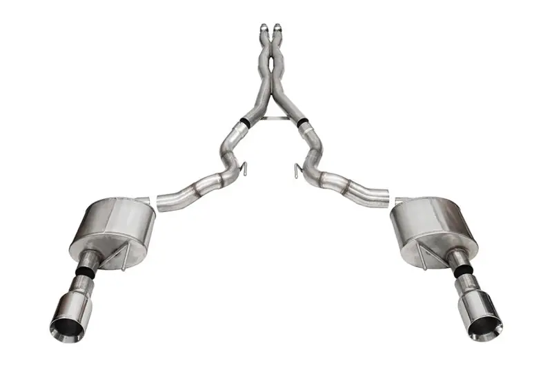 Corsa 24 Ford Mustang GT Conv. Xtreme Cat-Back Ex. Sys. 3.0in Dual Rear Ex w/4.5in StraightCut Tips (COR21271)