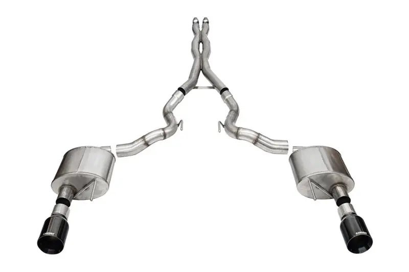 Corsa 24 Ford Mustang GT Conv Xtreme CatBk Ex.Sys 3.0in Dual Rear Exit w4.5in Black StraightCut Tip (COR21271BLK)