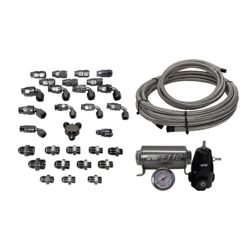 DeatschWerks 08+ Subaru WRX/STI X2 Series Pump Module -8AN Feed w/ -6AN Return CPE Plumbing Kit (DWK6-615)