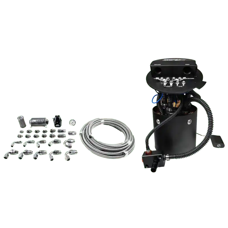 Deatschwerks X3 Series Fuel Pump Module w/ Triple DW400 Pumps/PTFE Plumbing Kit 11-24 Ford Mustang (DWK9-401-604-7032)