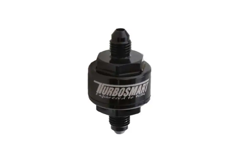 Turbosmart Billet Turbo Oil Feed Filter w/ 44 Micron Pleated Disc AN-3 Male Inlet - Black (TURTS-0804-1001)