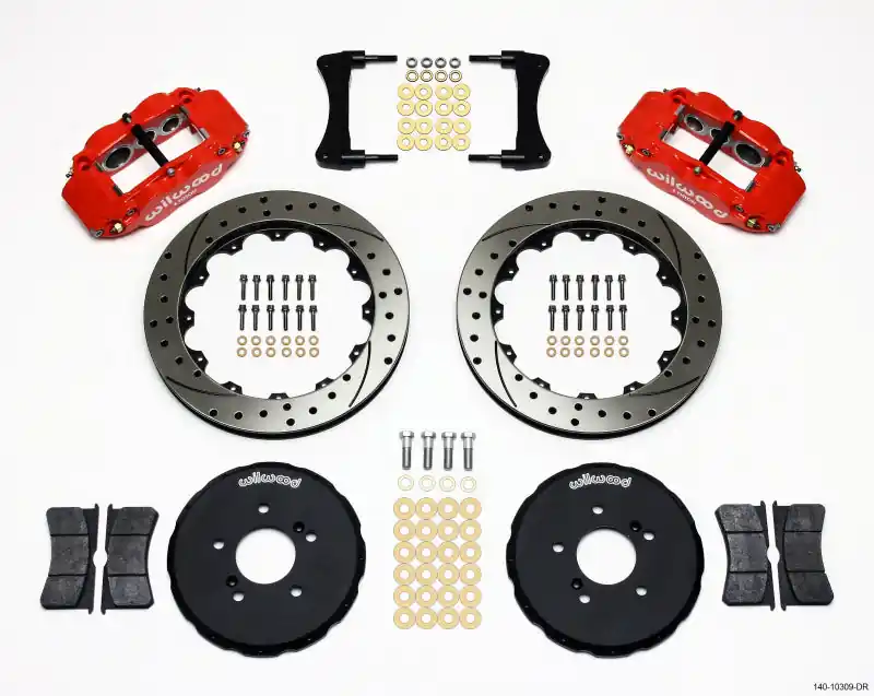 Wilwood Narrow Superlite 6R Front Hat Kit 12.88in Drill Red Honda S2000 (WIL140-10309-DR)