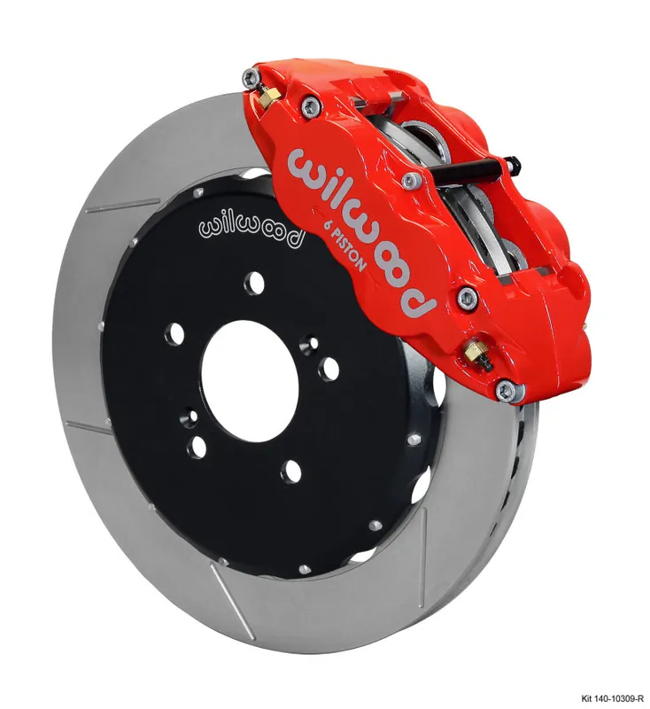 Wilwood Narrow Superlite 6R Front Hat Kit 12.88in Red Honda S2000 (WIL140-10309-R)