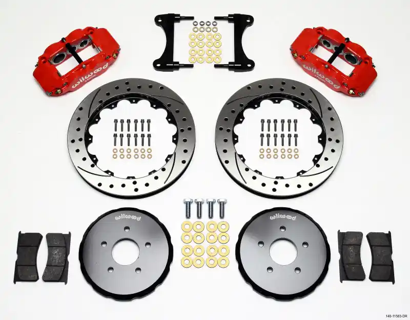 Wilwood Narrow Superlite 6R Front Hat Kit 13.06in Drill Red Nissan 370Z/Fiti G37 (WIL140-11583-DR)