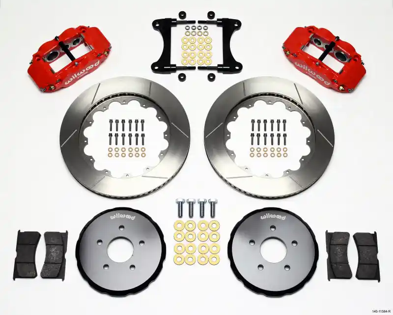 Wilwood Narrow Superlite 6R Front Hat Kit 14.00in Red Nissan 370Z/Fiti G37 (WIL140-11584-R)