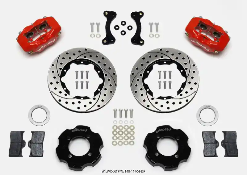 Wilwood Forged Dynalite Front Hat Kit 11.00in Drilled Red 95-05 Miata (WIL140-11704-DR)