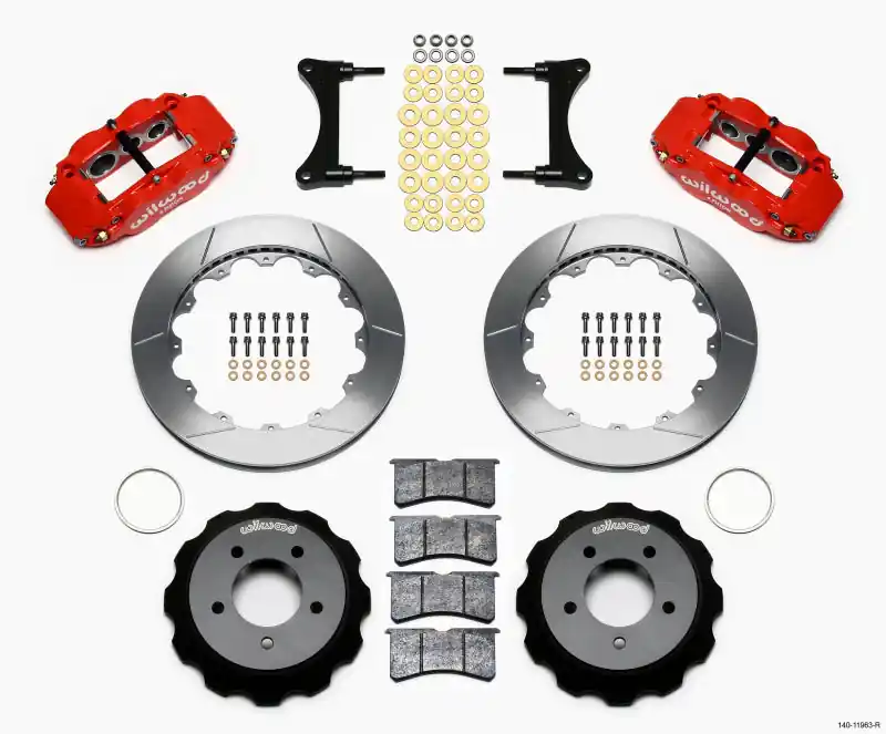 Wilwood Narrow Superlite 6R Front Hat Kit 12.88in Red 93-96 Mazda RX7 (WIL140-11963-R)