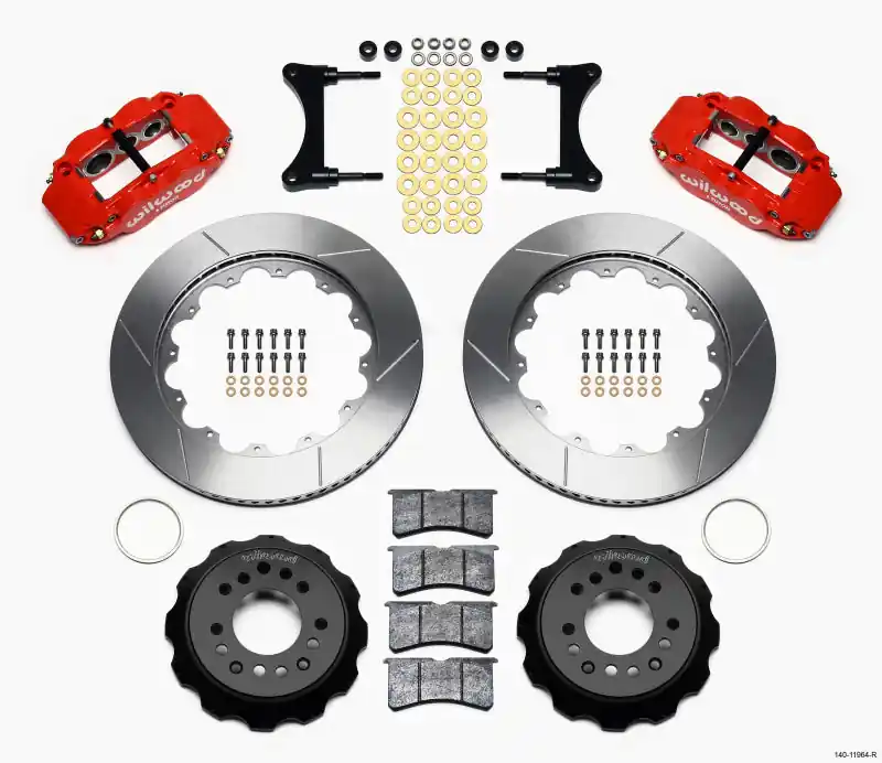 Wilwood Narrow Superlite 6R Front Hat Kit 14.00in Red 93-96 Mazda RX7 (WIL140-11964-R)