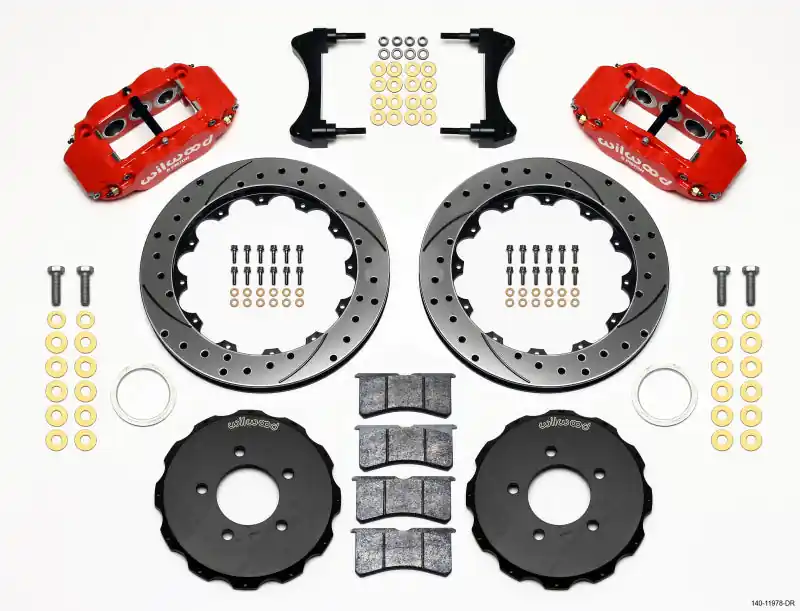 Wilwood Narrow Superlite 6R Front Hat Kit 12.88in Drill Red 2006-Up Civic / CRZ (WIL140-11978-DR)