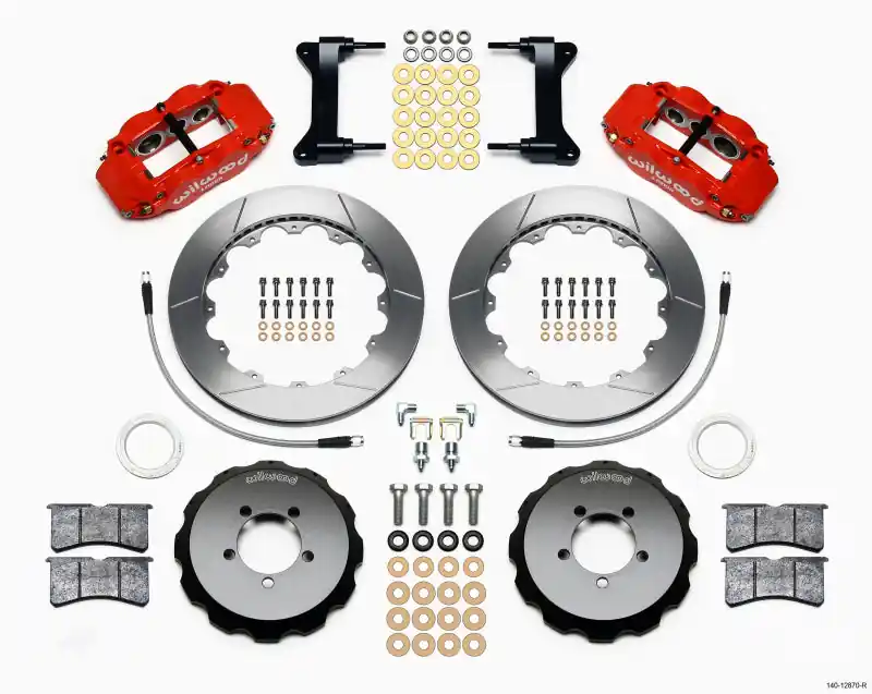 Wilwood Narrow Superlite 6R Front Hat Kit 12.88in Red 2012-Up Toyota / Scion FRS w/ Lines (WIL140-12870-R)