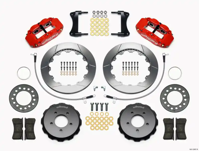 Wilwood Narrow Superlite 6R Front Hat Kit 12.88in Red 2005-Up Mazda Miata w/ Lines (WIL140-12907-R)