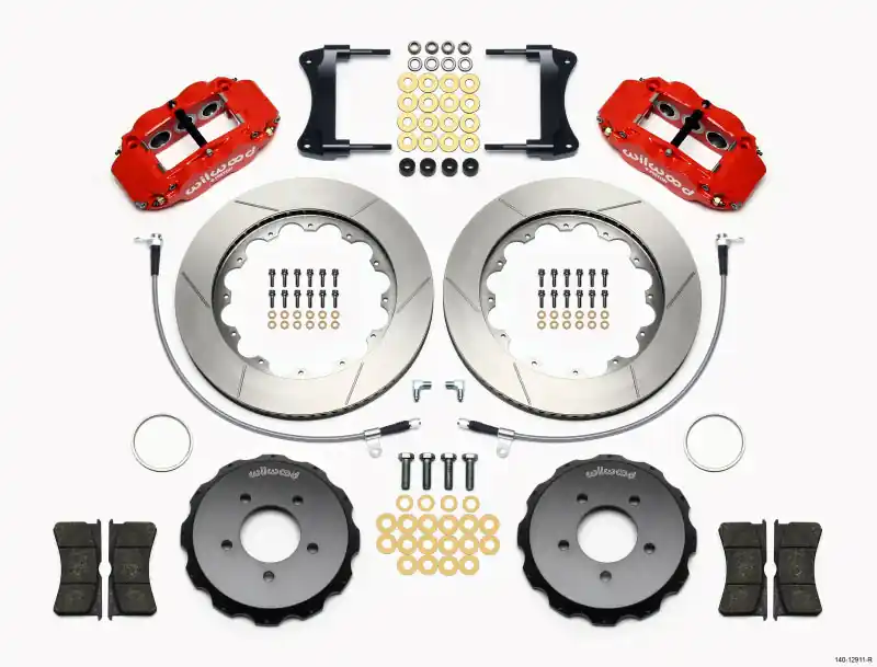 Wilwood Narrow Superlite 6R Front Hat Kit 14.00in Red 2005-Up Mazda Miata w/ Lines (WIL140-12911-R)