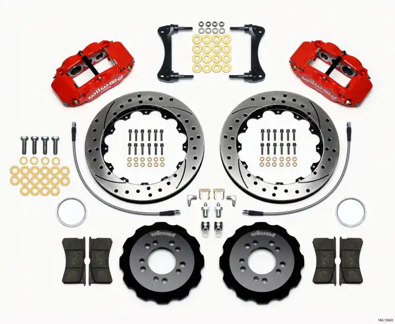 Wilwood Narrow Superlite 6R Front Hat Kit 13.06in Drilled Red 2008-up Hyundai Genesis Coupe w/Lines (WIL140-13043-DR)