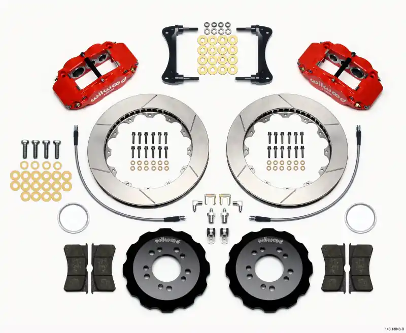 Wilwood Narrow Superlite 6R Front Hat Kit 13.06in Red 2008-up Hyundai Genesis Coupe w/Lines (WIL140-13043-R)