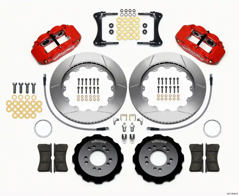 Wilwood Narrow Superlite 6R Front Hat Kit 14.00in Red 2008-up Hyundai Genesis Coupe w/Lines (WIL140-13044-R)