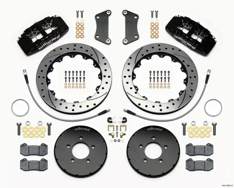 Wilwood Dynapro 6 Front Hat Kit 12.88in Drilled 2005-Up Mazda 3 w/ Lines (WIL140-13581-D)